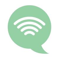 bolha de fala de internet wi-fi isolado ícone design fundo branco vetor