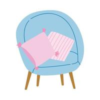 cadeira almofadas móveis interior casa isolado design ícone fundo branco vetor