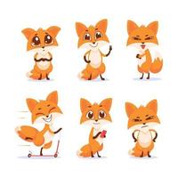 vetor de desenho animado fofo de raposa