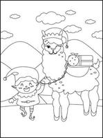 páginas de livro de colorir de natal para crianças vetor