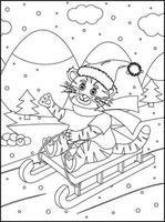 desenhos para colorir de natal para crianças vetor