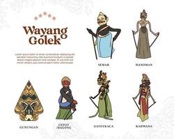 ilustração isolada de wayang golek indonésio vetor