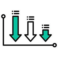 ícone gráfico que diminuiu ou perdeu vetor