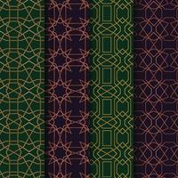 estilo de luxo geométrico de linha de coleção de padrão árabe vetor