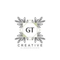 gt carta inicial flor logotipo modelo vetor arte vetorial premium