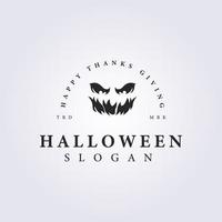 design de ilustração vetorial de logotipo de halloween de cara de diabo, silhueta de modelo vetor