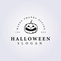 design de modelo de ilustração de logotipo de vetor de abóbora de halloween assustador