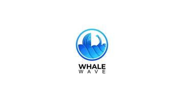 design de logotipo de ondas do mar vetor de design de logotipo de ondas de baleia