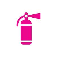 eps10 rosa vetor extintor de incêndio abstrato ícone de arte sólida isolado no fundo branco. símbolo único de segurança contra incêndio em um estilo moderno simples e moderno para o design do seu site, logotipo e aplicativo móvel