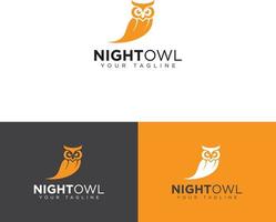 design de logotipo de coruja noturna vetor