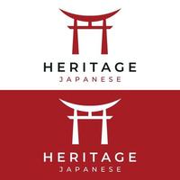 design criativo do antigo portão tori japonês herança logo.japan, cultura e história tori gate.logo para negócios. vetor