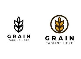 design de logotipo de ícone de vetor de trigo ou grão simples