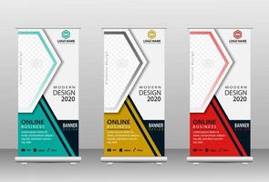 design elegante de banner de negócios em rolo vetor