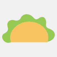 ícone taco. dia dos elementos de celebração mortos. ícones em estilo simples. bom para impressões, cartazes, logotipo, decoração de festa, cartão de felicitações, etc. vetor