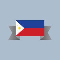 ilustração do modelo de bandeira das filipinas vetor