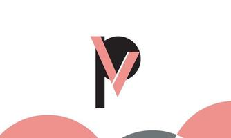 letras do alfabeto iniciais monograma logotipo pv, vp, p e v vetor