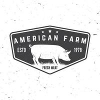 emblema ou rótulo de fazenda americana. ilustração vetorial. vetor