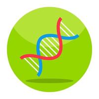 ícone de dna em design plano vetor