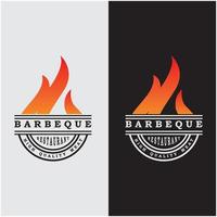 logotipo de churrasco e vetor de símbolo