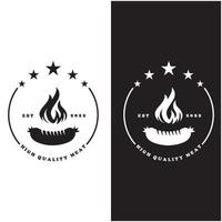 logotipo de churrasco e vetor de símbolo
