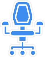 estilo de ícone de cadeira de escritório vetor