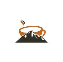 design de modelo de logotipo de café de montanha. ícone de design de logotipo de café vetor