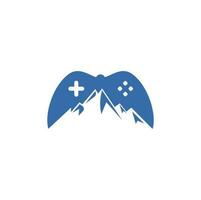 design de logotipo de jogo de montanha. modelo de ícone de console de montanha. vetor