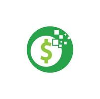 design de logotipo de dinheiro. modelo de logotipo de dinheiro digital. vetor