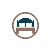 design de logotipo de vetor de forma de estrela de cama. design de logotipo de ícone de loja de cama
