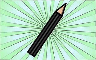 lápis preto glamouroso de beleza para orientação de maquiagem e beleza em um fundo de raios verdes abstratos. ilustração vetorial vetor