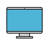 ícone de ilustração vetorial de um computador retangular inteligente digital digital moderno com monitor, laptop isolado no fundo branco. tecnologias digitais de computador conceito vetor