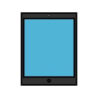 ilustração em vetor de um tablet móvel retangular digital digital moderno simples ícone plano isolado no fundo branco. tecnologias digitais de computador conceito