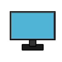 ilustração em vetor de ícone de monitor de computador retangular inteligente digital digital moderno no monitor, laptop isolado no fundo branco. tecnologias digitais de computador conceito