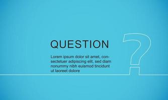 ícone de ponto de interrogação. símbolo de ajuda. sinal de perguntas frequentes sobre fundo azul. vetor. mínimo, contorno. símbolo do quiz.simples fundo azul vetor