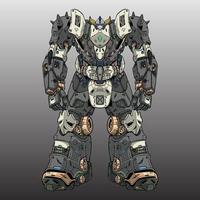 robô mecha de controle vetorial premium feito com ilustração de braços de pernas de corpo de braços vetor