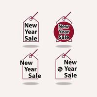 ilustração vetorial de design de banner de etiqueta de preço de venda de ano novo vetor