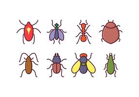 Ícones de insetos grátis vetor