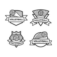 design de coleção de emblema de logotipo de esporte de vôlei vetor