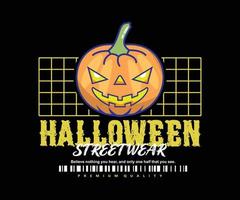 design de camiseta de ilustração de halloween, gráfico vetorial, pôster tipográfico ou camisetas street wear e estilo urbano vetor