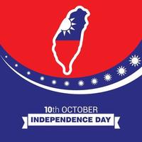 vetor de cartão de design do dia da independência de taiwan
