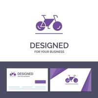 cartão de visita criativo e modelo de logotipo movimento de bicicleta caminhada esporte ilustração vetorial vetor