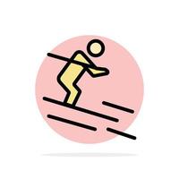 atividade esqui esqui esportista círculo abstrato ícone de cor plana de fundo vetor