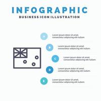 ícone de linha de bandeira do país aussie austrália com fundo de infográficos de apresentação de 5 etapas vetor