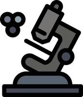 modelo de banner de ícone de vetor de ícone de cor plana de ciência de microscópio de biologia