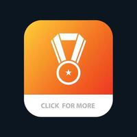 botão de aplicativo móvel de medalha de educação de conquista versão android e ios glifo vetor