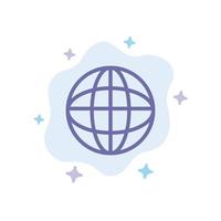 localização global ícone azul do mundo da internet no fundo da nuvem abstrata vetor