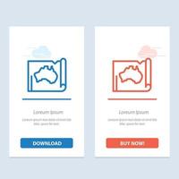 austrália mapa de localização do país australiano viagem azul e vermelho baixe e compre agora cartão de widget da web vetor