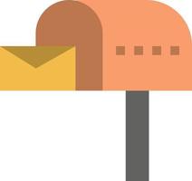 caixa de correio de e-mail caixa de correio modelo de banner de ícone de vetor de ícone de cor plana
