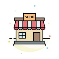 loja de loja online modelo de ícone de cor plana abstrata de mercado de loja vetor