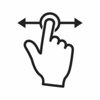 ícone de estilo de contorno de toque de mão vetor